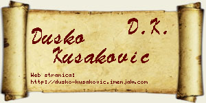 Duško Kušaković vizit kartica